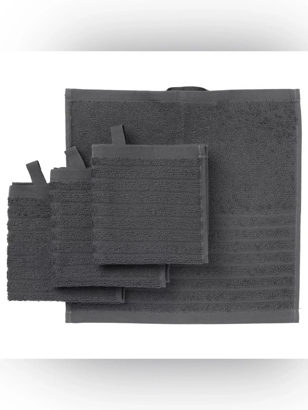 VÅGSJÖN Set of 16 Washcloths - Green, Blue, Gray and Beige